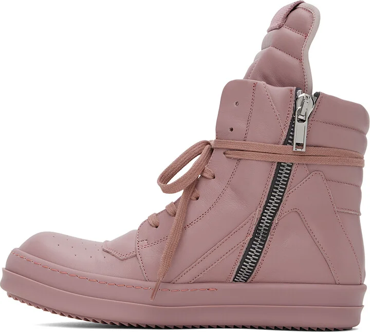 Rick Owens Pink Geobasket Sneakers - Image 3