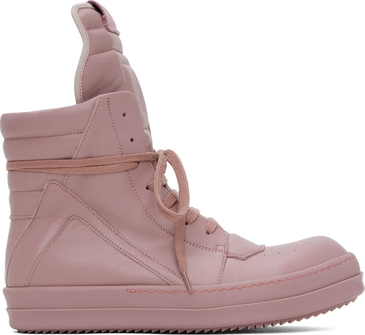 Rick Owens Pink Geobasket Sneakers