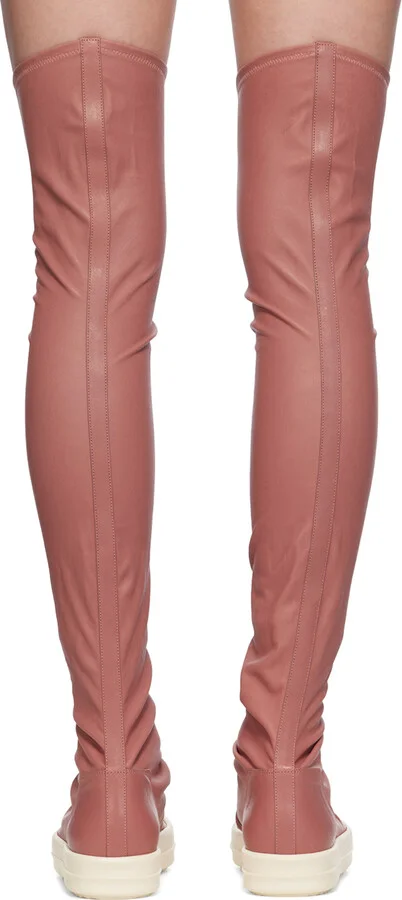 Rick Owens Pink Porterville Rider Stocking Tall Boots - Image 2