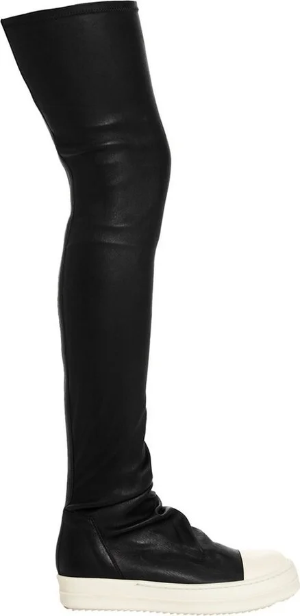 Rick Owens Round Toe Knee-High Boots