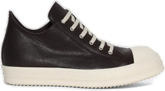 Rick Owens Round Toe Lace-Up Sneakers