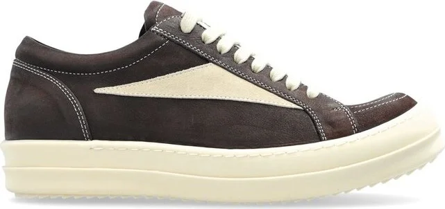 Rick Owens Round Toe Panelled Sneakers