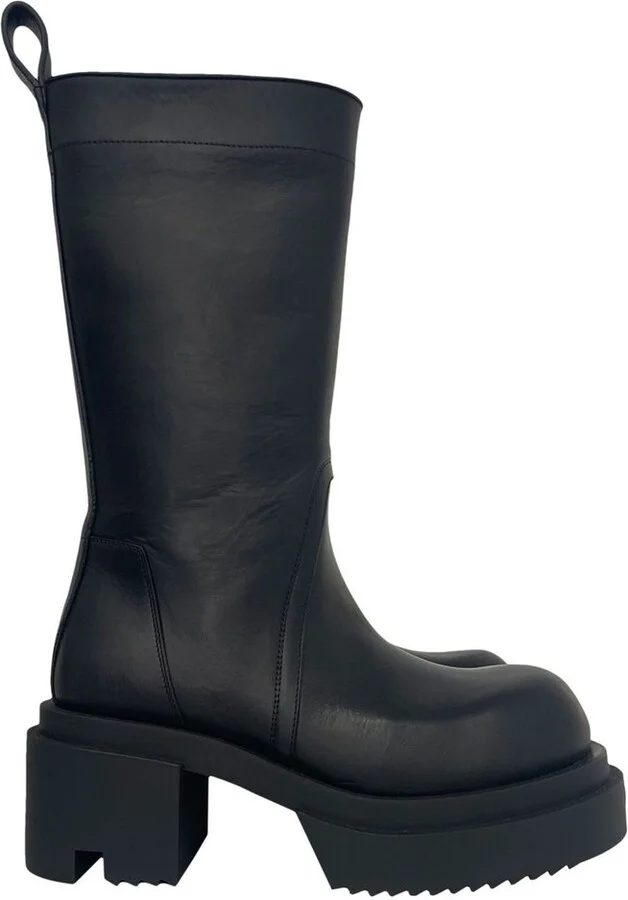 Rick Owens Round Toe Slip-On Boots