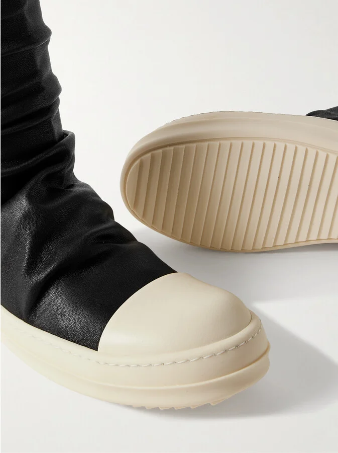 Rick Owens - Rubber-trimmed Leather Over-the-knee Boots - Black - Image 4