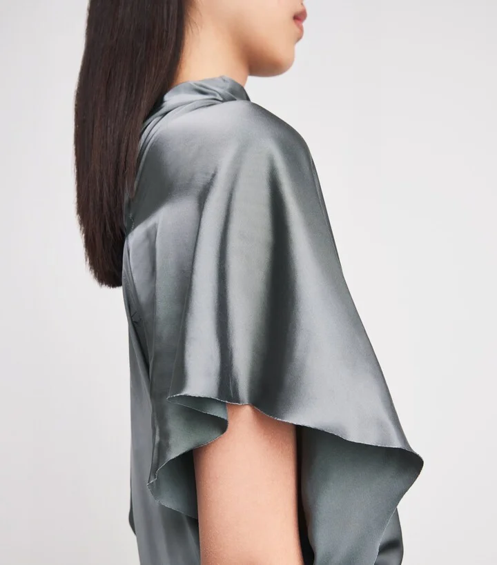 Rick Owens Satin Asymmetric Seb Midi Dress - Image 4