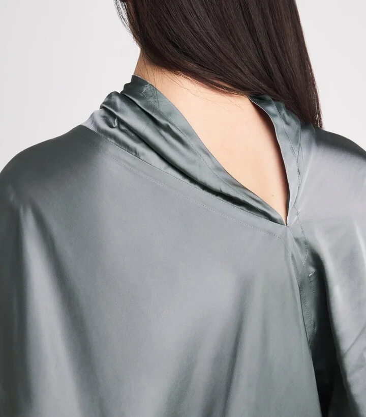Rick Owens Satin Asymmetric Seb Midi Dress - Image 6