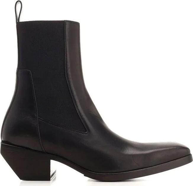 Rick Owens Square Toe Ankle Boots