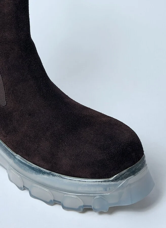 Rick Owens Suede Beatle Bozo Tractor Boots - Man Boots Brown Eu - 41 - Image 3