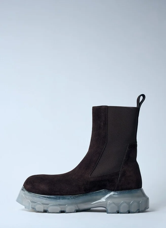 Rick Owens Suede Beatle Bozo Tractor Boots - Man Boots Brown Eu - 41 - Image 4
