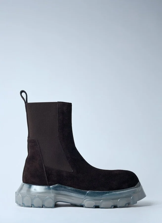 Rick Owens Suede Beatle Bozo Tractor Boots - Man Boots Brown Eu - 41