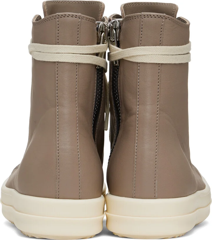 Rick Owens Taupe Hollywood Leather Sneakers - Image 2