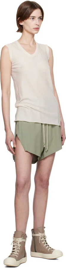 Rick Owens Taupe Hollywood Leather Sneakers - Image 5
