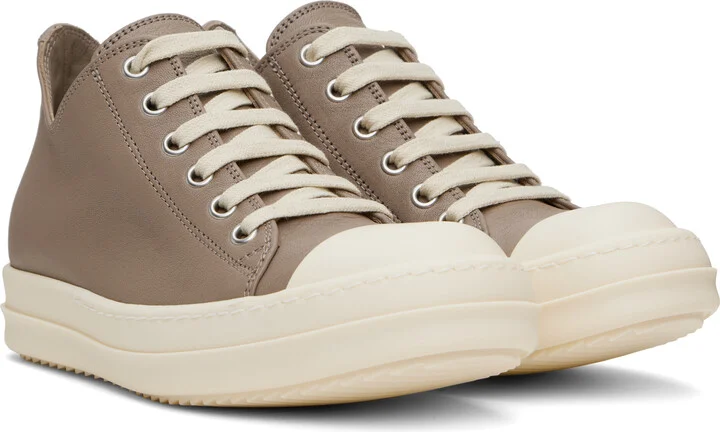 Rick Owens Taupe Hollywood Low Sneakers - Image 4