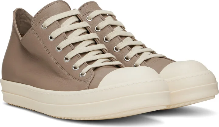 Rick Owens Taupe Hollywood Low Sneaks Sneakers - Image 4