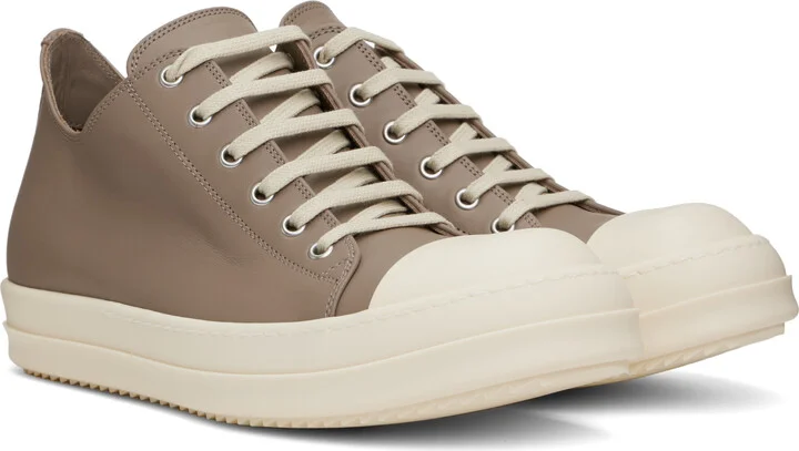 Rick Owens Taupe Hollywood Low Sneaks Sneakers - Image 4