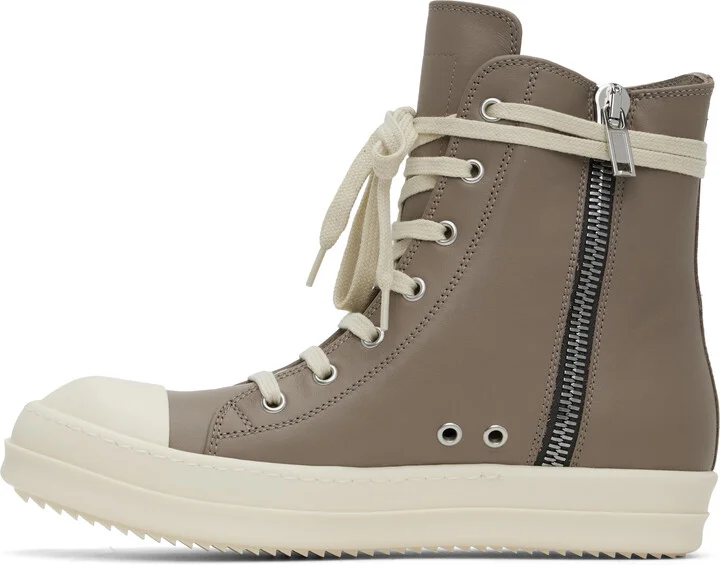 Rick Owens Taupe Hollywood Sneakers - Image 3