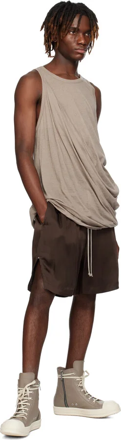 Rick Owens Taupe Hollywood Sneakers - Image 5