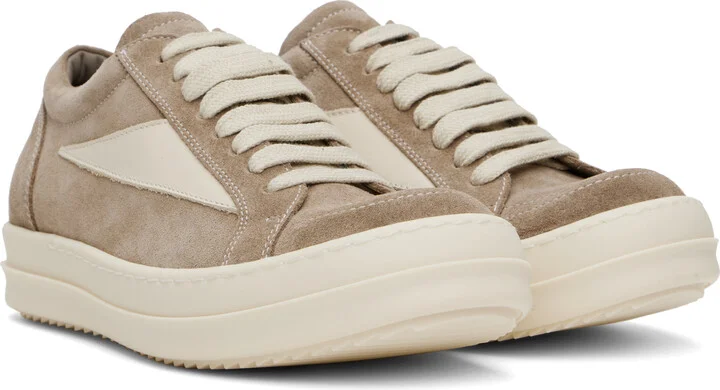 Rick Owens Taupe Hollywood Vintage Sneakers - Image 4