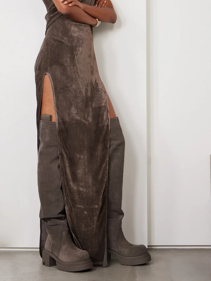 Rick Owens - Wader Bogun Suede Over-the-knee Platform Boots - Brown - Image 2