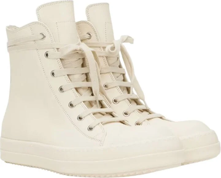 Rick Owens White High Top Sneakers - Women - Image 2