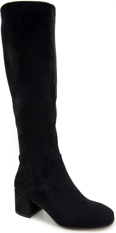 RIDA STRETCH BOOT Womens Faux Suede Cushioned Footbed Knee-High Boots