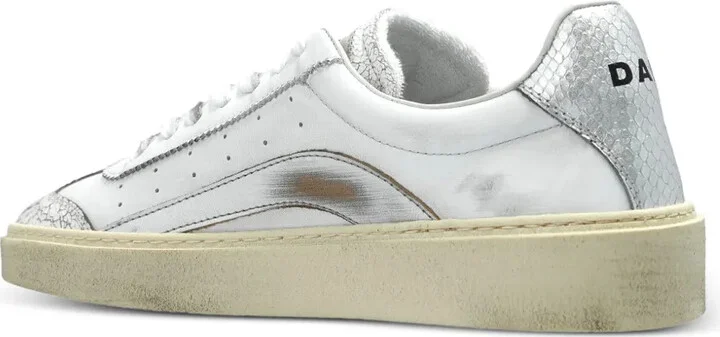 Rider metallic-leather low-top sneakers - Image 2