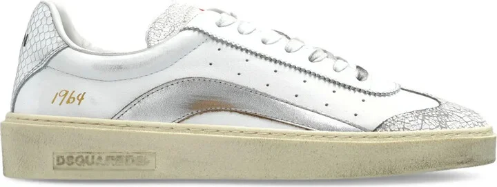 Rider metallic-leather low-top sneakers