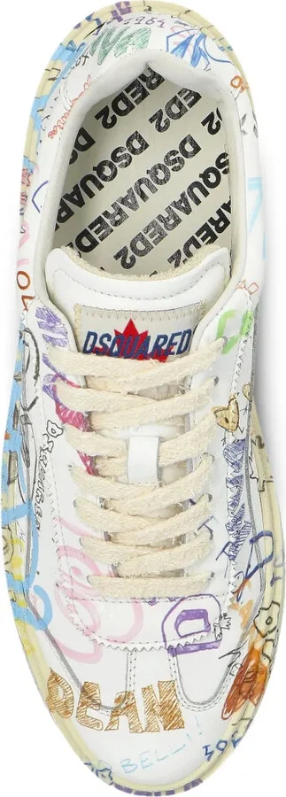 Rider printed leather trainers - Image 3