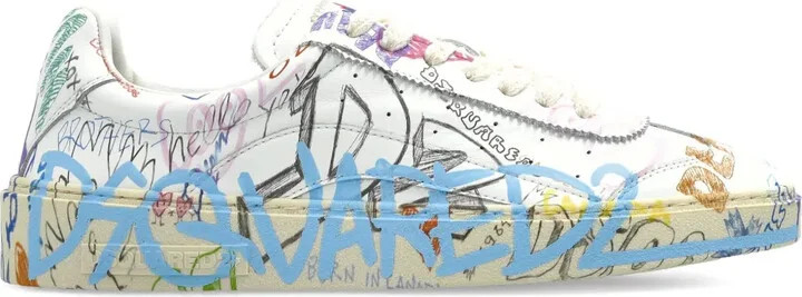 Rider printed leather trainers