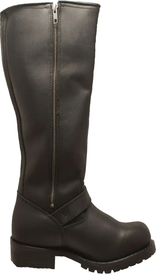 RideTecs Men's 16" Engineer Zipper Biker Boot Black - Image 2