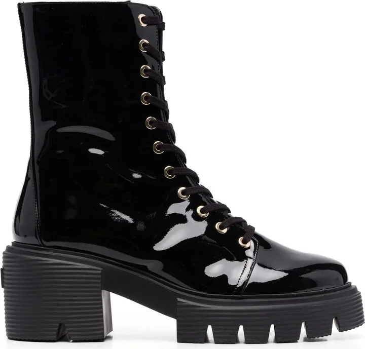 Ridged Lace-Up Boots