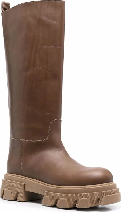Ridged Leather Boots - Image 2