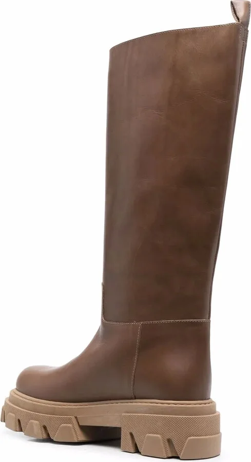 Ridged Leather Boots - Image 3