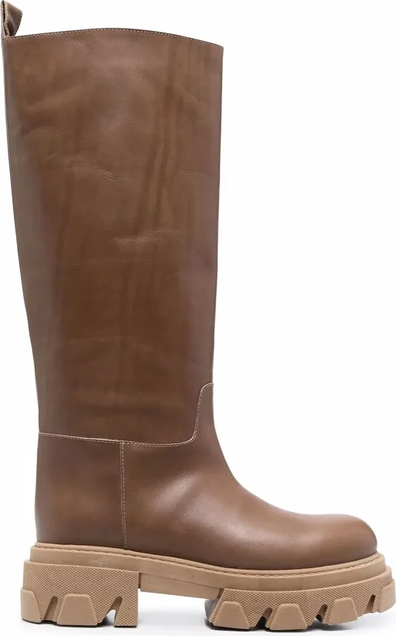 Ridged Leather Boots