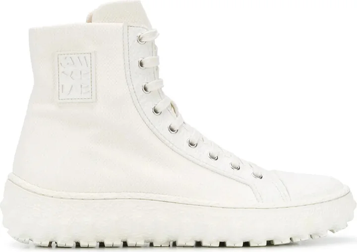 Ridged Sole High-Top Sneakers