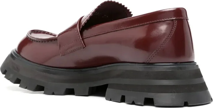 Ridged-Sole Leather Loafers - Image 3