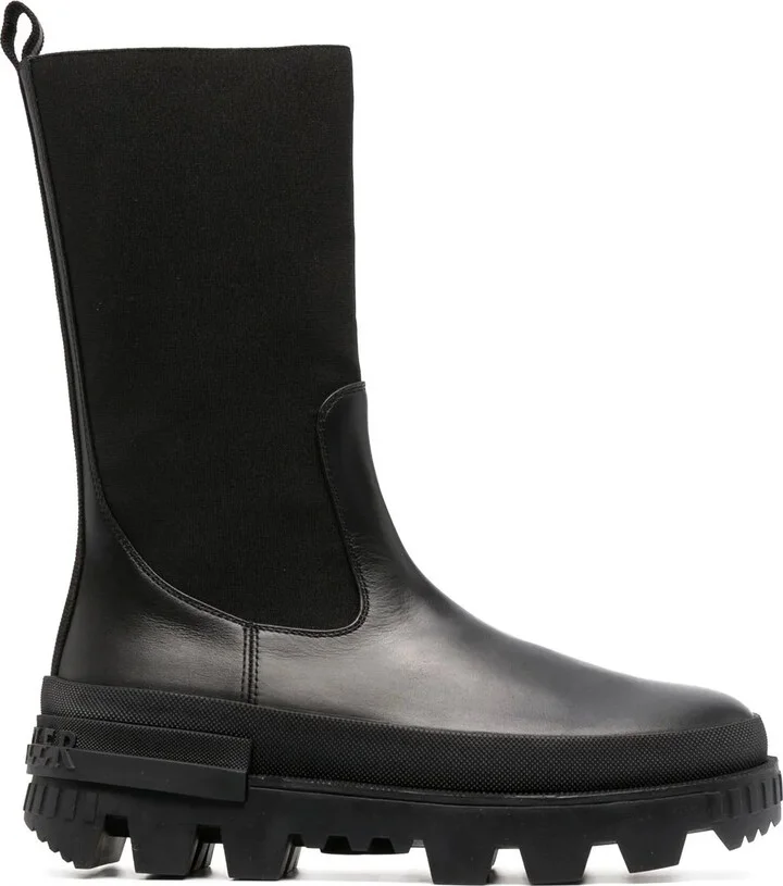 Ridged-Sole Panelled Boots