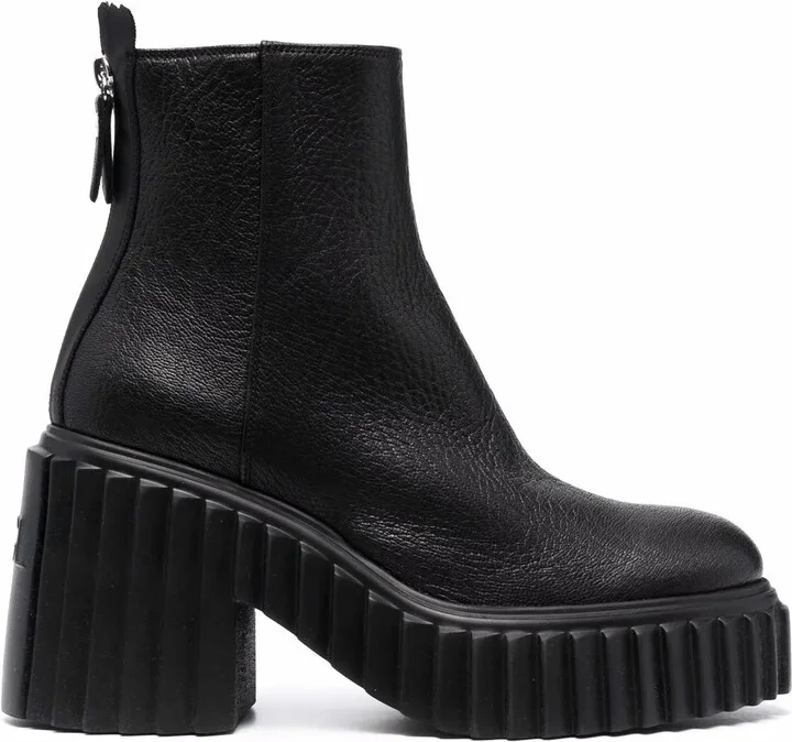 Ridged Sole Platform Boots