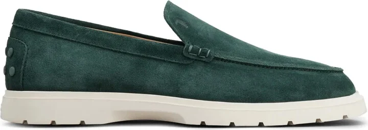 Ridged-Sole Suede Loafers