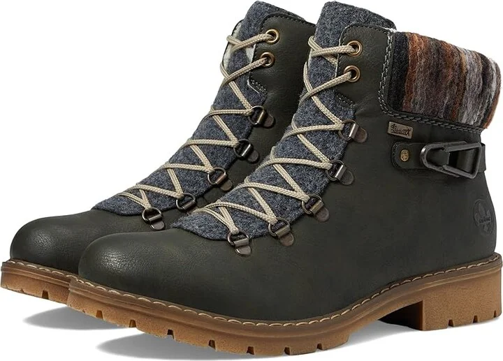 Rieker Y9131 Sabrina 31 Women's Lace-up Boots Forest/Anthrazit/Grau-Braun : EU 36 (US Women's 5.5-6) M, Synthetic