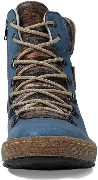 Rieker Z6743 Felicitas 43 Women's Lace-up Boots Royal/Nuss/Grau-Braun : EU 37 (US Women's 6.5) M, Synthetic/Wool - Image 2