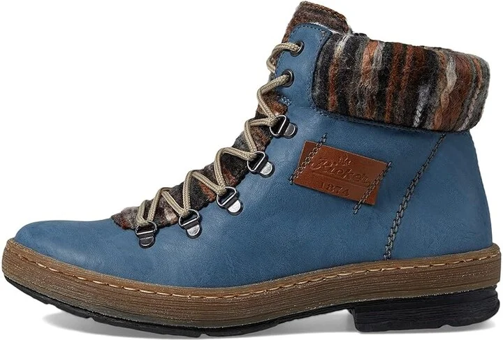 Rieker Z6743 Felicitas 43 Women's Lace-up Boots Royal/Nuss/Grau-Braun : EU 37 (US Women's 6.5) M, Synthetic/Wool - Image 5