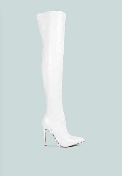 Riggle Long Patent Pu High Heel Boots Women - Image 2