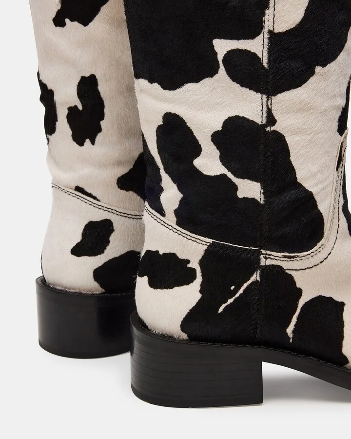 Riggs Black Cow Print Wide Calf - Image 3