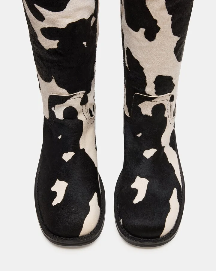 Riggs Black Cow Print Wide Calf - Image 4