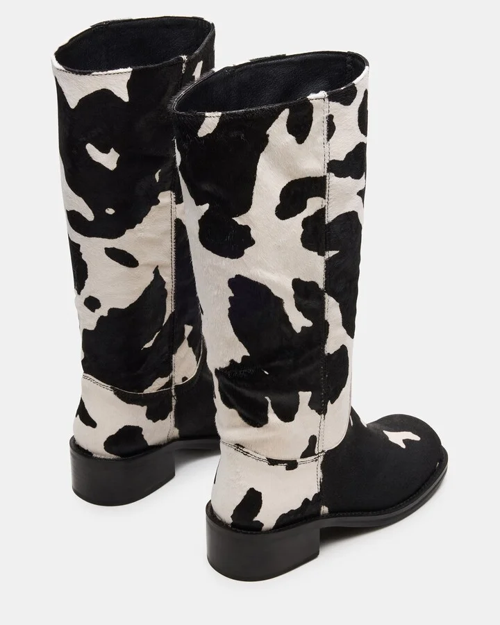 Riggs Black Cow Print Wide Calf - Image 5