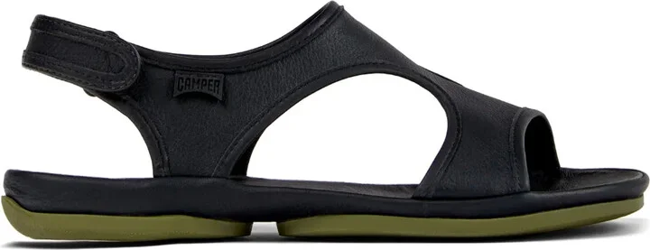 Right leather slingback sandals