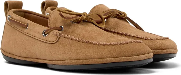 Right Nina suede lace-up boat shoes - Image 2