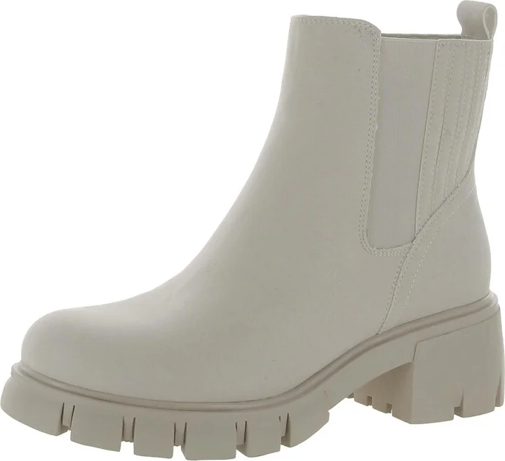 Rigo Womens Faux Leather Pull On Chelsea Boots