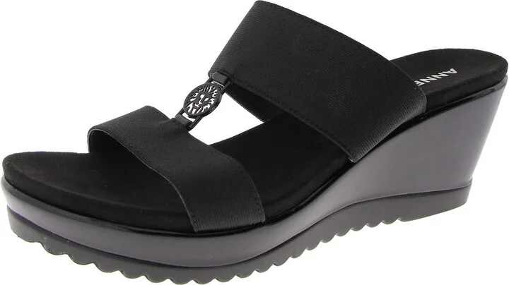 Rikki Womens Textured Platform Slide Sandals